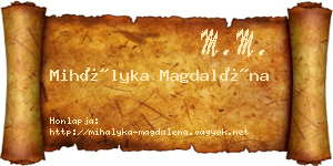 Mihályka Magdaléna névjegykártya